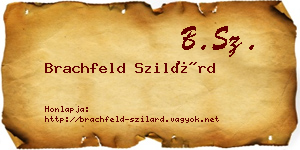 Brachfeld Szilárd névjegykártya