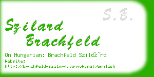 szilard brachfeld business card